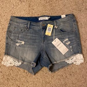 Torrid cut off shorts with lace detail